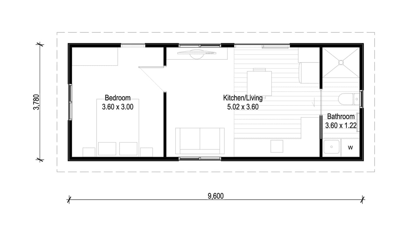Streamlined Paragon Portables one-bedroom build under construction in Christchurch, New Zealand
